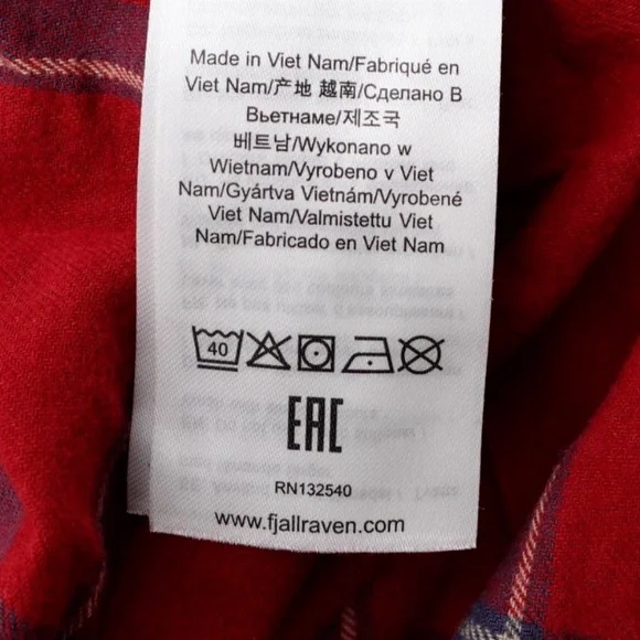 NEW Fjallraven Comfort Ovik Plaid Flannel Shirt 84132-345-560 Red/Navy - Picture 13 of 13